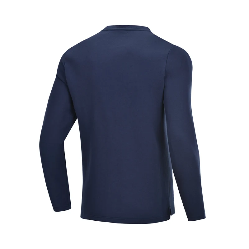 Li-Ning мужской тренировочный свитер, Классический крой, 66% хлопок, 34% полиэстер, подкладка, удобные спортивные топы, пуловеры AWDP077 MWW1564
