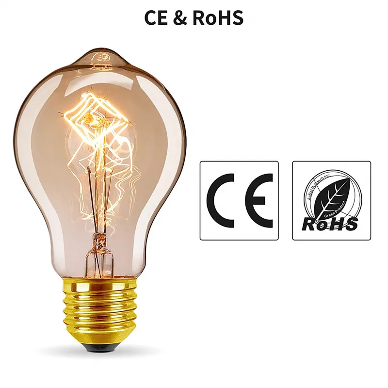 Lote Edison Lâmpada Dimmable A19 40 w E27 A60 60 Wam Branco Retro Decorativo Incandescente Vintage Luz 220-240 v 4 Pçs - 10 Cheap Lâmpadas incandescentes