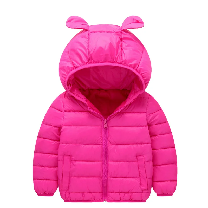 Куртка для девочки;коллекция года; осенне-зимние куртка для мальчика;куртка детская; пальто для девочки детская верхняя одежда с капюшоном; пальто для маленьких девочек; ветровка; детские куртки пальто для мальчик - Цвет: Rose