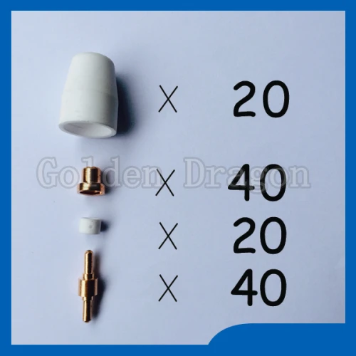 

Free shipping PT31 LG40 Air Plasma Cutter Cutting Accessories Consumables KIT Plasma Nozzles TIPS Fit Cut40 50D CT312,120PK