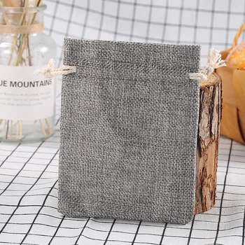 

50PCS 15x20cm Vintage Natural Burlap Jute Gift Bags Christmas Halloween Party Candy Bags Wedding Favor Packaging Drawstring Bags
