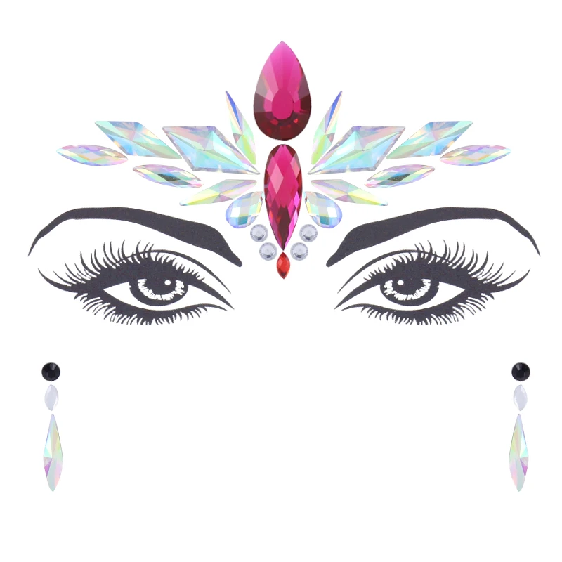 Temporary Tattoo Face Jewelry Rhinestone Eyebrow Heart Sticker Decoration Party Makeup Body Shiny Festival Flash Art Sticker Temporary Tattoo Face Jewelry Rhinestone Eyebrow Heart Sticker Decoration Party Makeup Body Shiny Festival Flash Art Sticker