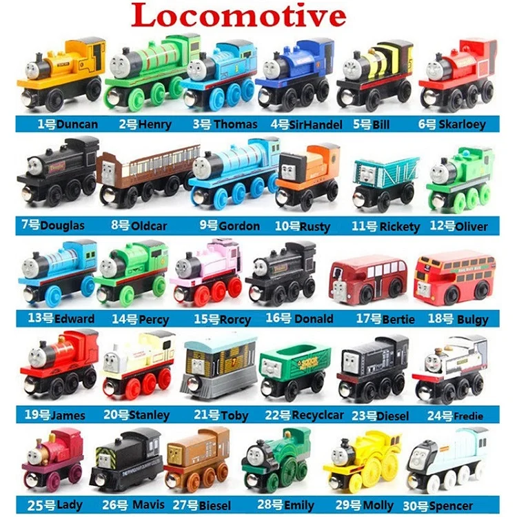 

Wooden Thomas Train Toys Magnetic Train Cars Wood Train for Kids Thomas De Trein Christmas Gift Thomas Wood Train Locomotive Set