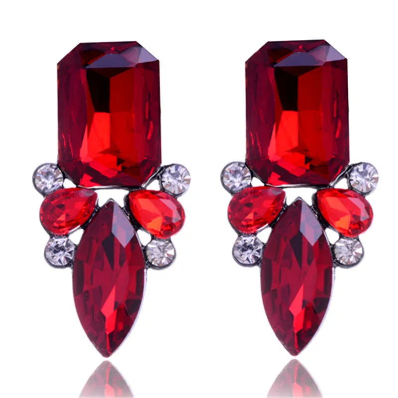 2016 Shiny Crystal Stud Earrings Hot Sale Classic High Quality For Woman Factory Wholesale (7)