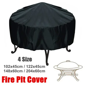 

Patio Fire Pit Dustproof Cover Waterproof Grill Covers BBQ Cooking Protector Round Canopy Shelter Cover Garden 4 Sizes