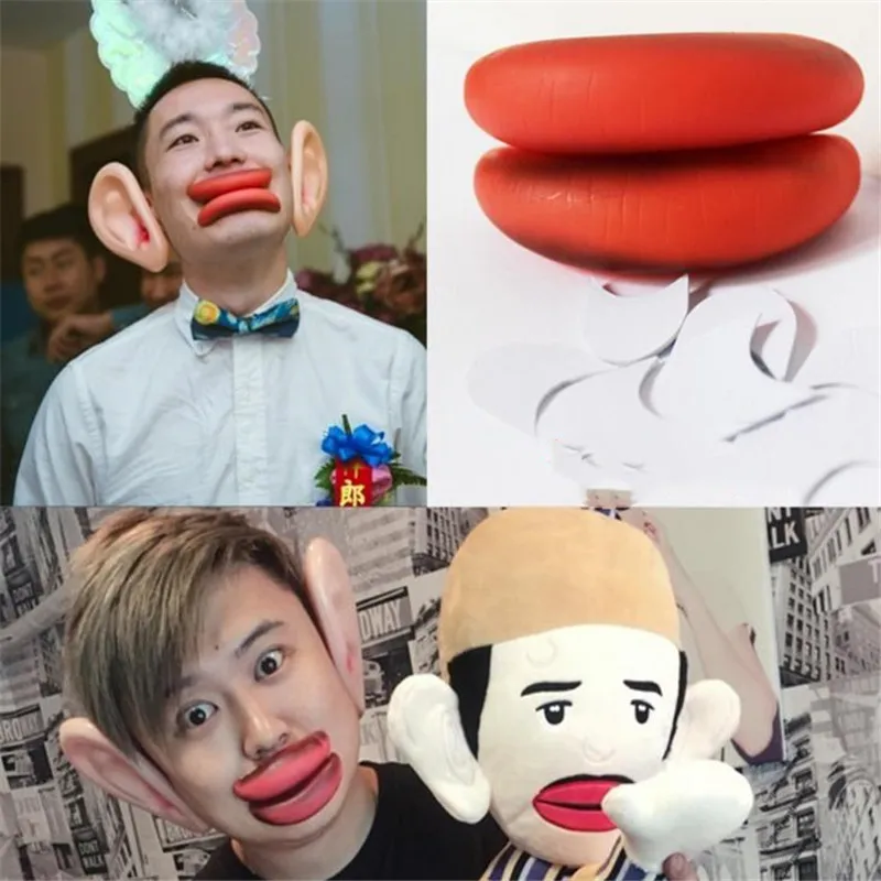 

2018 funny spoof thick lips sausage mouth Halloween party decoration supplies shooting props Hot wedding game supplies