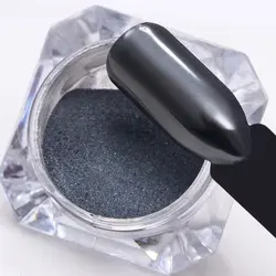 Черный зеркальный эффект блестящие пигмент пыли Для женщин вечерние ногтей Книги по искусству порошок
