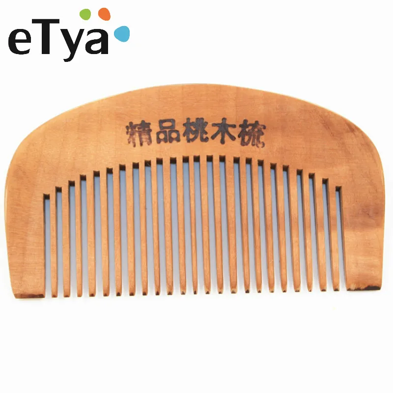 

1/3pcs Natural Peach Wooden Comb Trumpet health Taomu comb anti - static portable make - up comb small comb