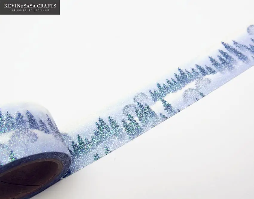 

Washi Tape Glitter Snow Forest Stationery Decorative Tape Scrapbooking Photo Album School Tools Scrapbook Christmas