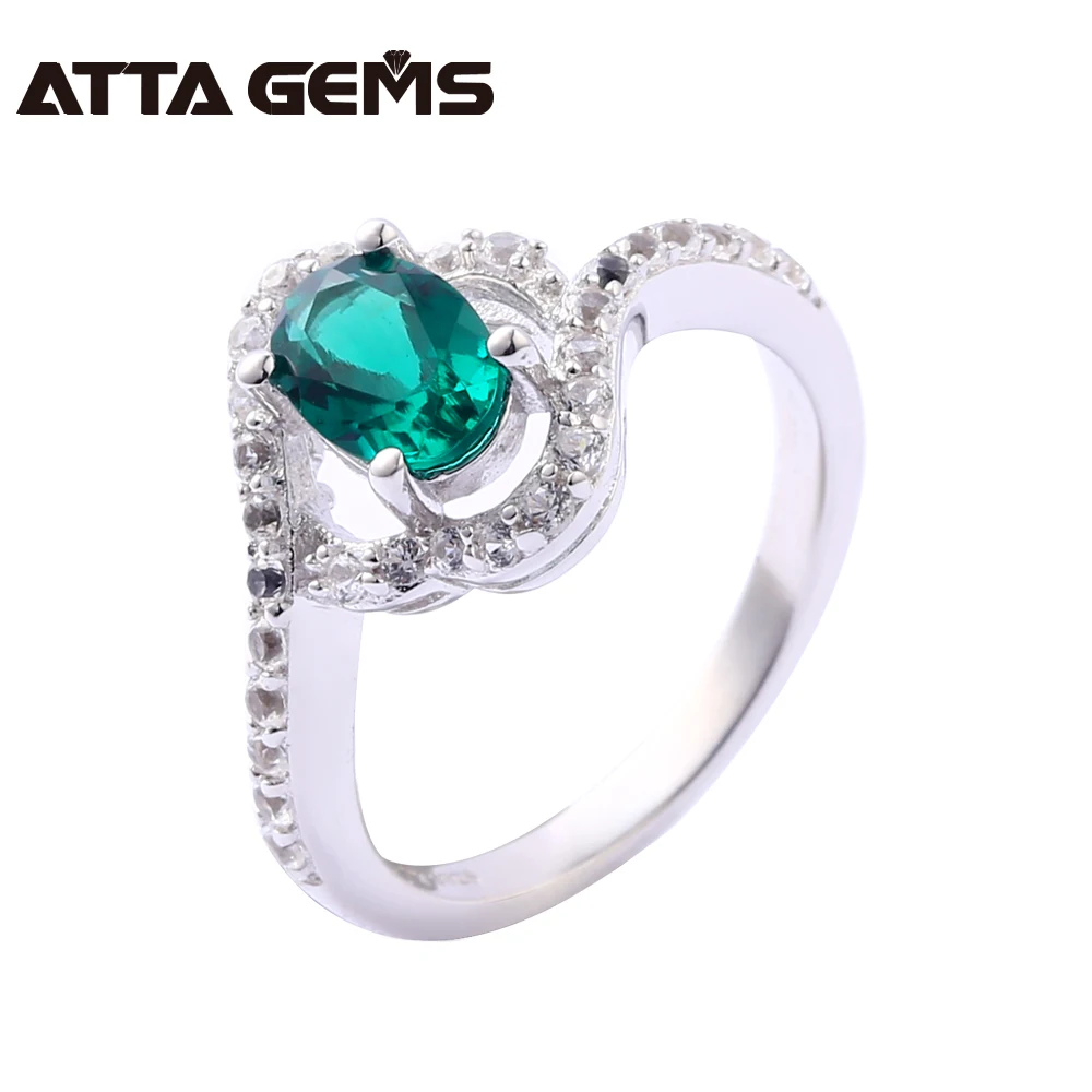 

Emerald Sterling Silver Ring Women Wedding Rings 1.8 Carats Created Emerald Unisex Ring Men Emerald Rings Top Quality Jewelrys