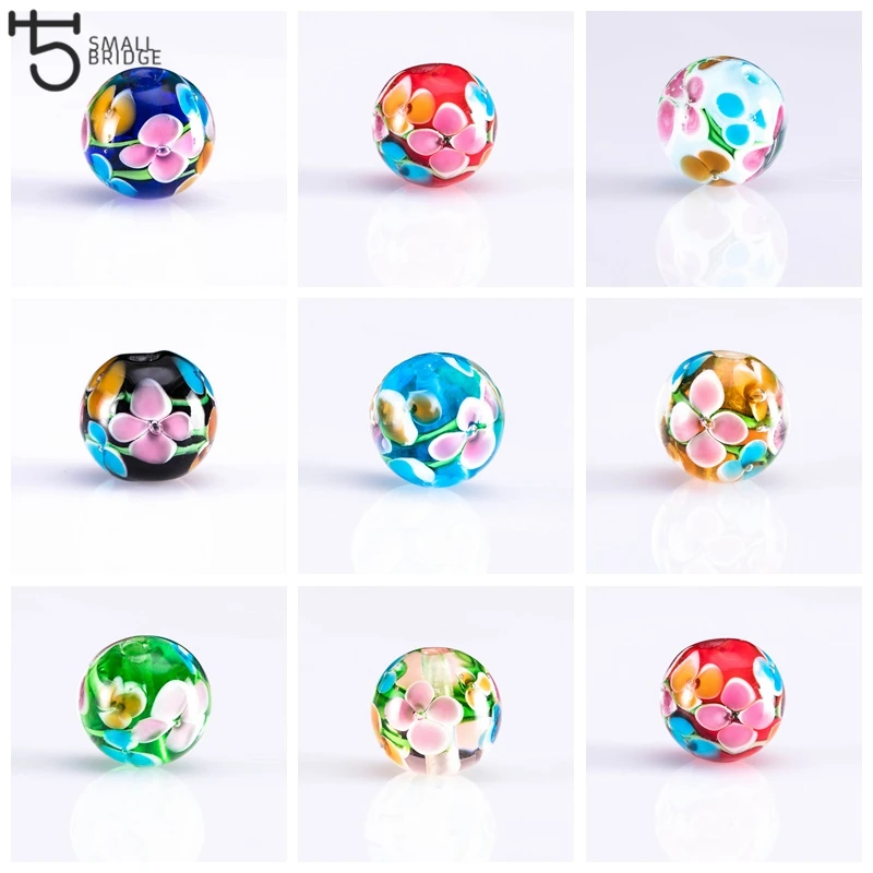 

12mm Austria Large Crystal Beads for jewelry making Diy Bracelets for Women Round Lampwork flower beads wholesale L206