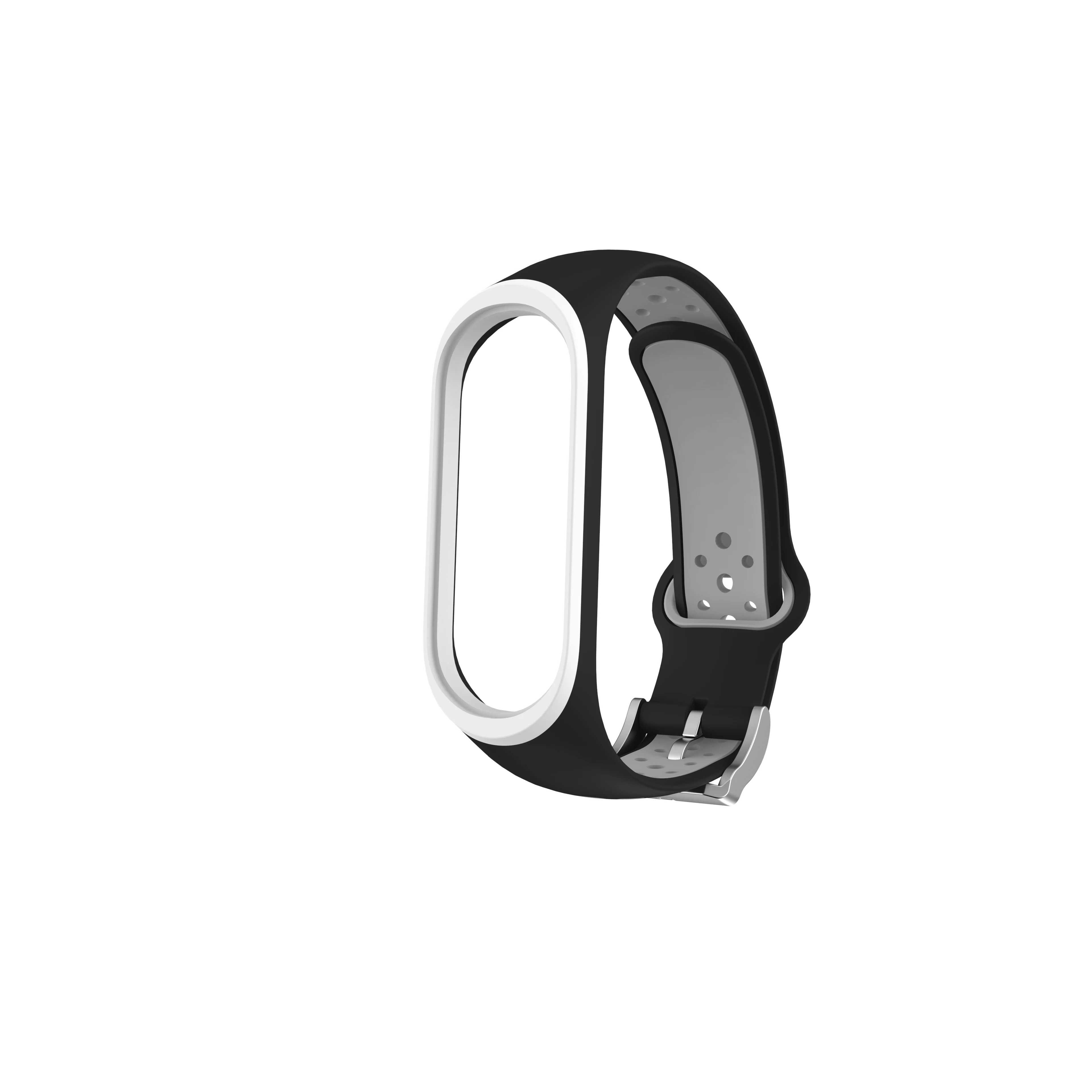 Для Xiaomi mi Band 4 ремешок Смарт аксессуары Замена водонепроницаемый двойной цвет силиконовый браслет для mi Band 4 NFC ремешок - Цвет: Black Gray