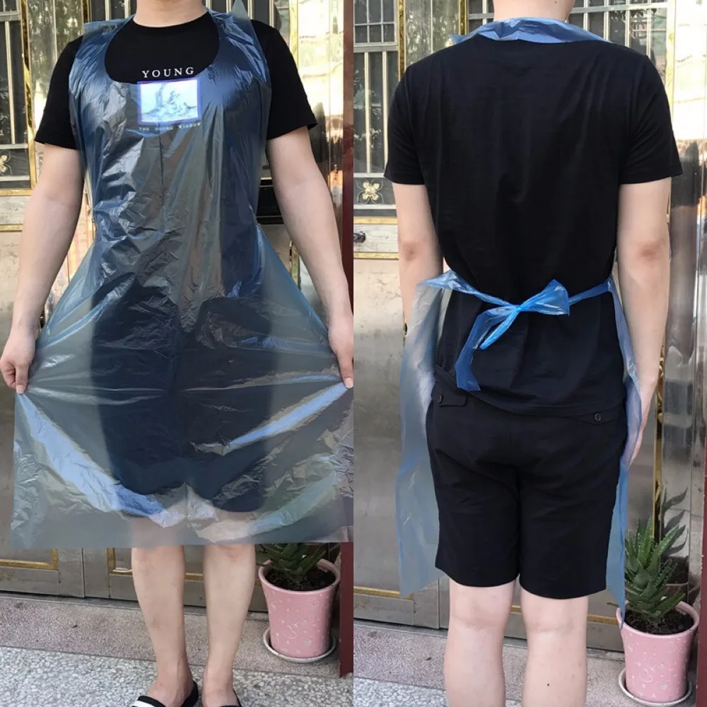 5/50/100PCS Thicken disposable apron adult plastic waterproof oil-proof clothes kitchen hairdresser woman barbecue Baking party
