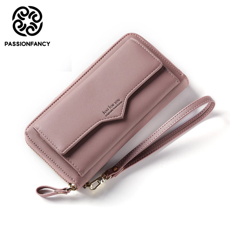

Lady Wristband Women Wallet Long Clutch Large Capacity Wallets Female Purse Phone Pocket Card Holder Zipper Purse Money Bag 19cm