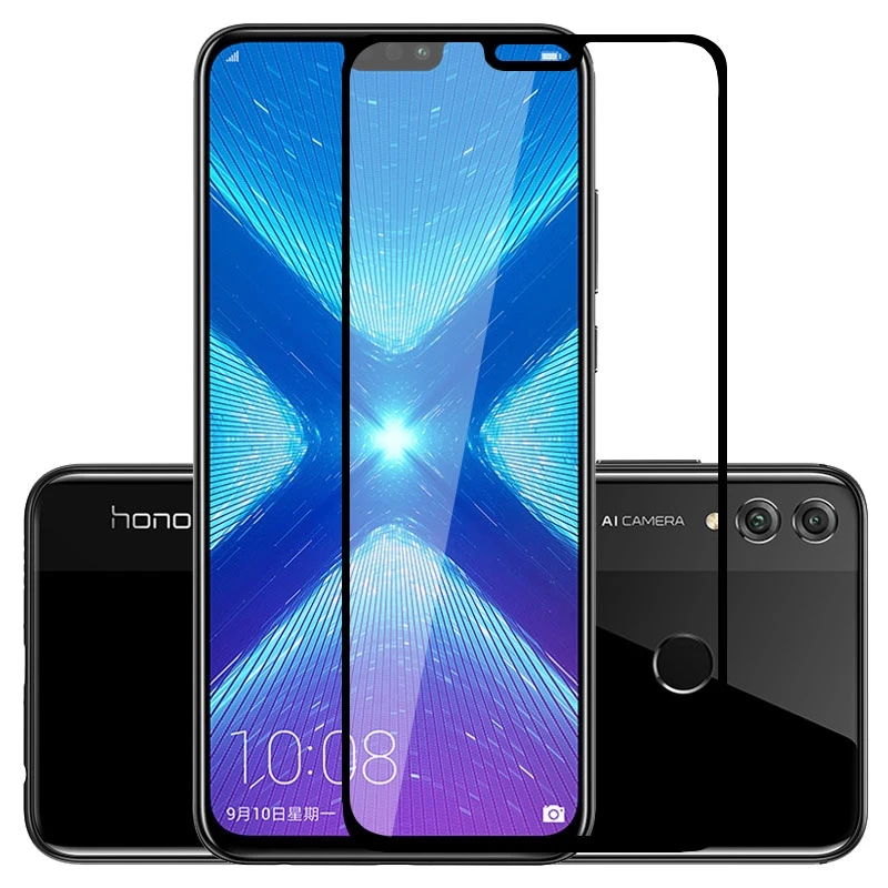 

For Huawei Honor 8C Honor 8X Tempered Glass Front Full Cover Screen Protector Slim Armor Film For Honor 8X 8C Black