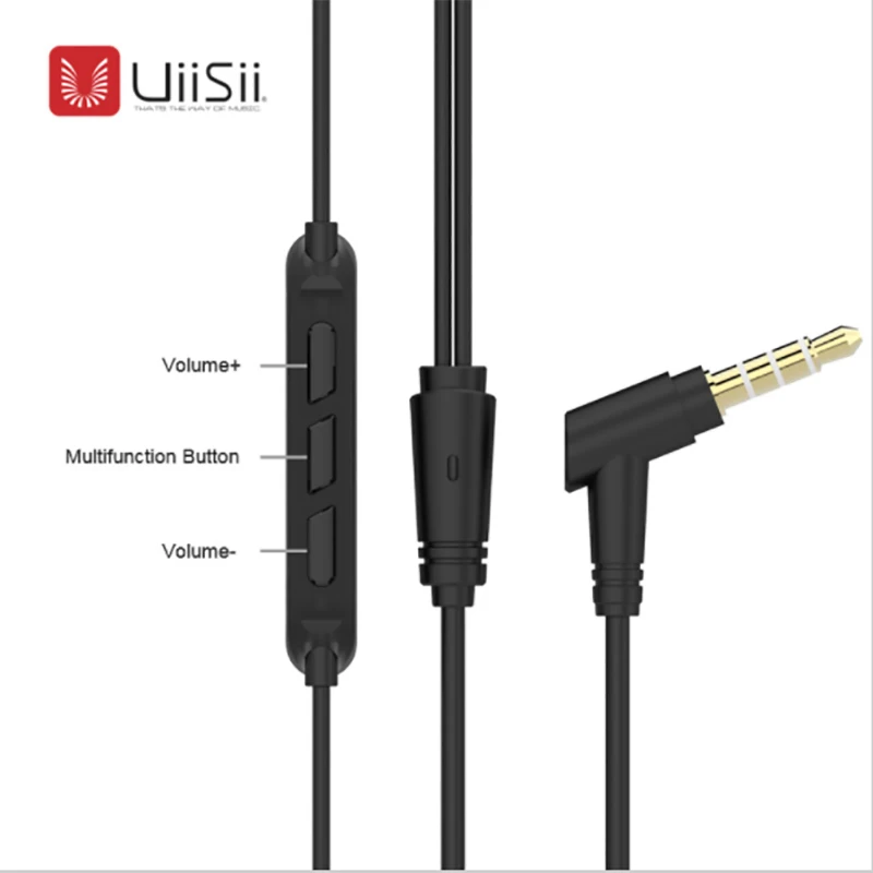 UiiSii BA-T8 HiFi наушники, наушники с двойной динамической музыкой, наушники-вкладыши с шумоподавлением, проводные с микрофоном для iPhone, Xiaomi, Android