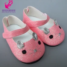 Toy Gift 18 inch 45cm American Girl doll 7cm Doll Shoes Mini Leather Shoes For 43CM