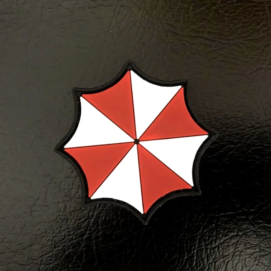 10pcs Umbrella PVC Tactical Patch Military Morale Hook And Loop Emblem