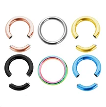 1PC 16G Steel Segment Ring Ear Piercing Nose Rings Captive Ear Nose Hoop Piercings Clip on Ear Rings For Women Sex Body Jewelry