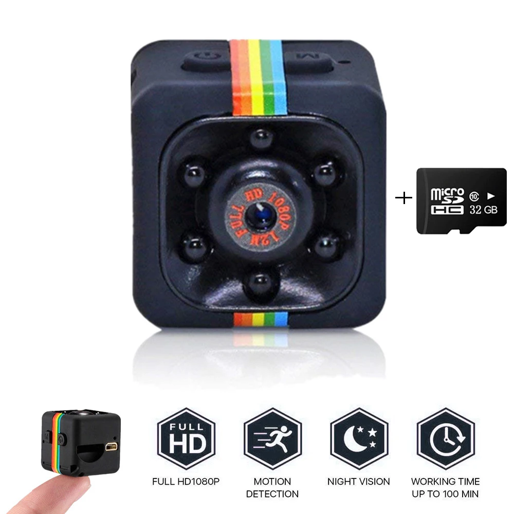 

Micro Camera Night Version Mini Camera Cam With Motion Sensor Night Vision Video Camera Recorder Micro Memory Card TF Card 32GB