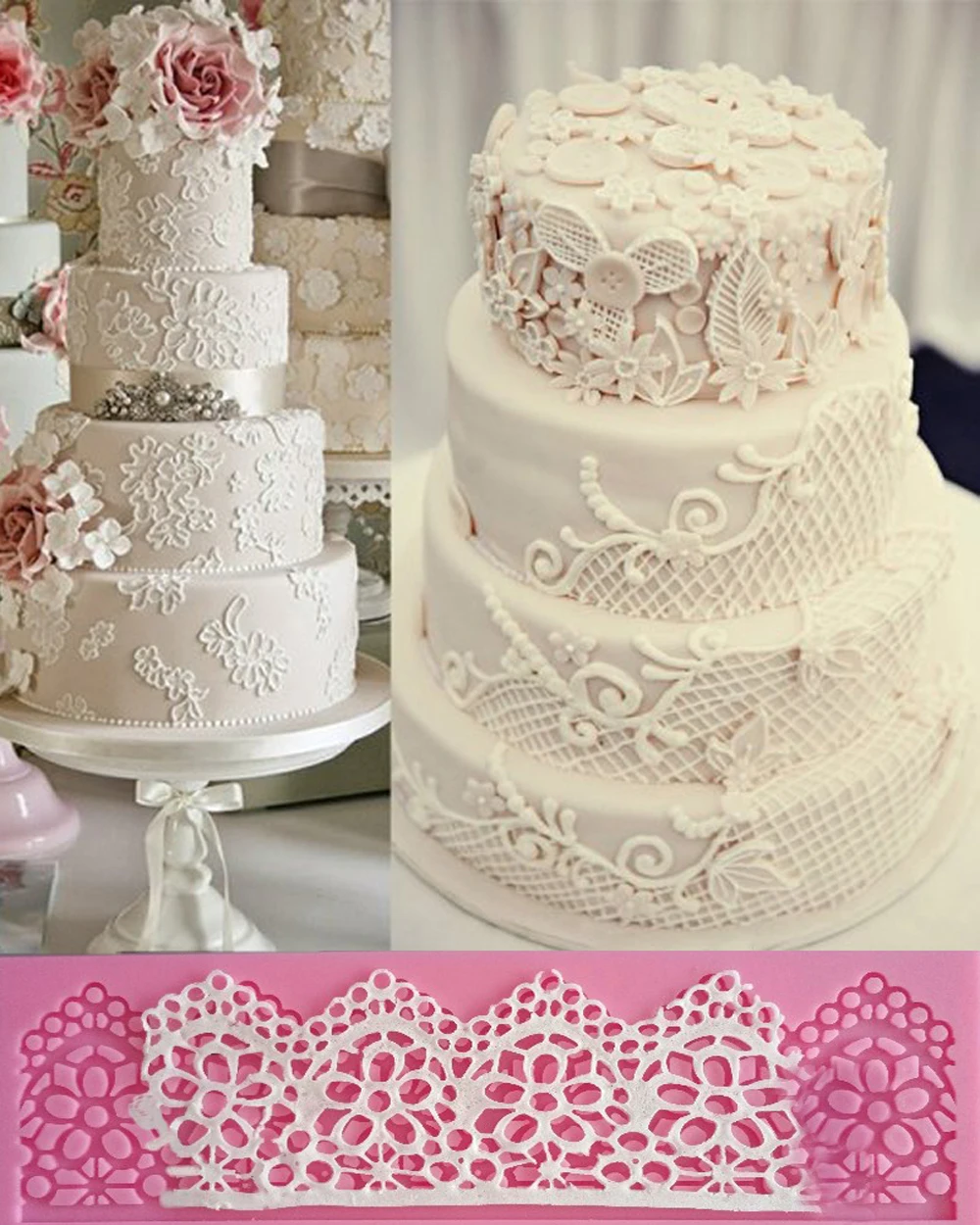 

Lace Silicone Fondant Mold Cake Decoration DIY Tool