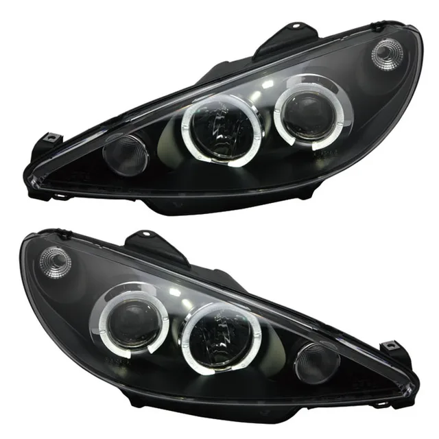 for Peugeot 206 Headlight 2004 2008 V1 Angel Eye lampsin Car Light