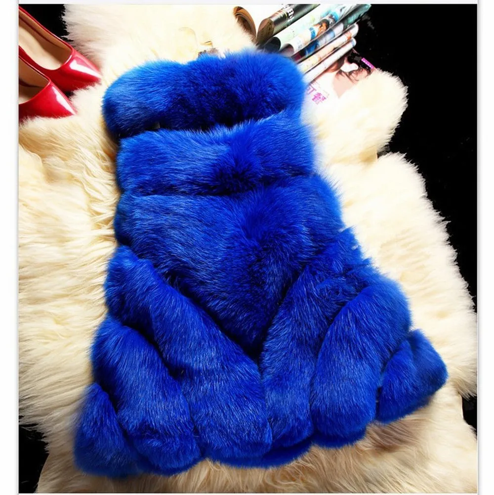 Winter Warm Fashion Women Import Coat High-Grade Faux Fur Vest Fox Long Plus Size Medium-long Gilet New Arrive | Женская одежда