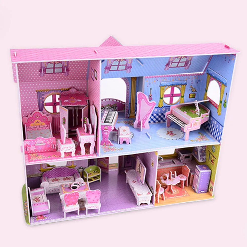3D забавные модели наборы DIY Дом принцессы обучающий пазл игрушки Best дома для детей Украсить Творческие подарки игрушка для детей#811