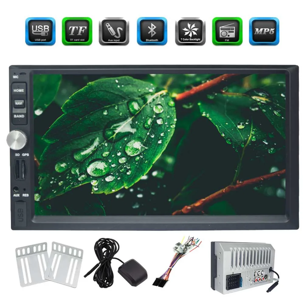 

EinCar 7'' 2 Din In Dash HeadUnit Double Din Car Radio MP5 Player Radio GPS Nacigation Entertainment Multimedia In-Dash+8GB Map
