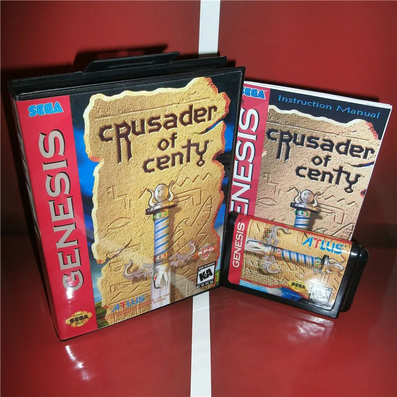 

Crusader Of Centy US Cover with Box and Manual For Sega Megadrive Genesis Video Game Console 16 bit MD card