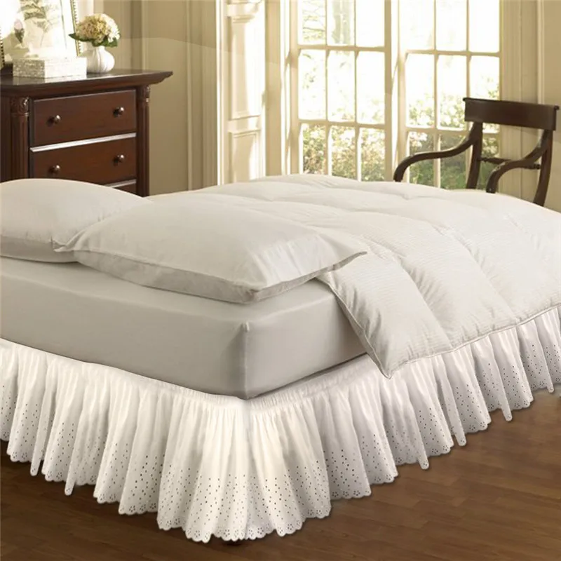 Buy Bed Skirt Wrap Around Easy Fit Cotton Embroider