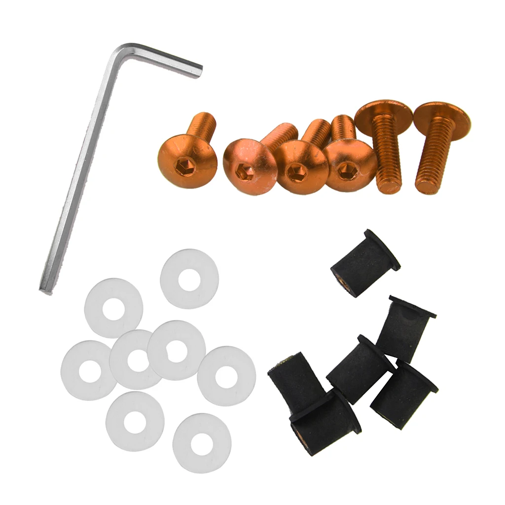 5mm Fairing Windscreen Screw Bolt Kit Windshield Mounting Nuts Kit de perno de tornillo trousse vis bolt 