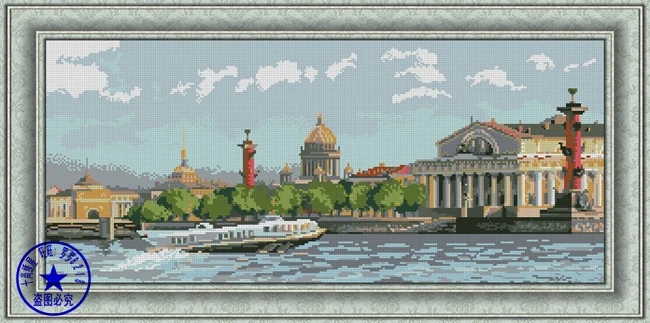 CS-1066 cross stitch kit lake city house yacht boat.jpg