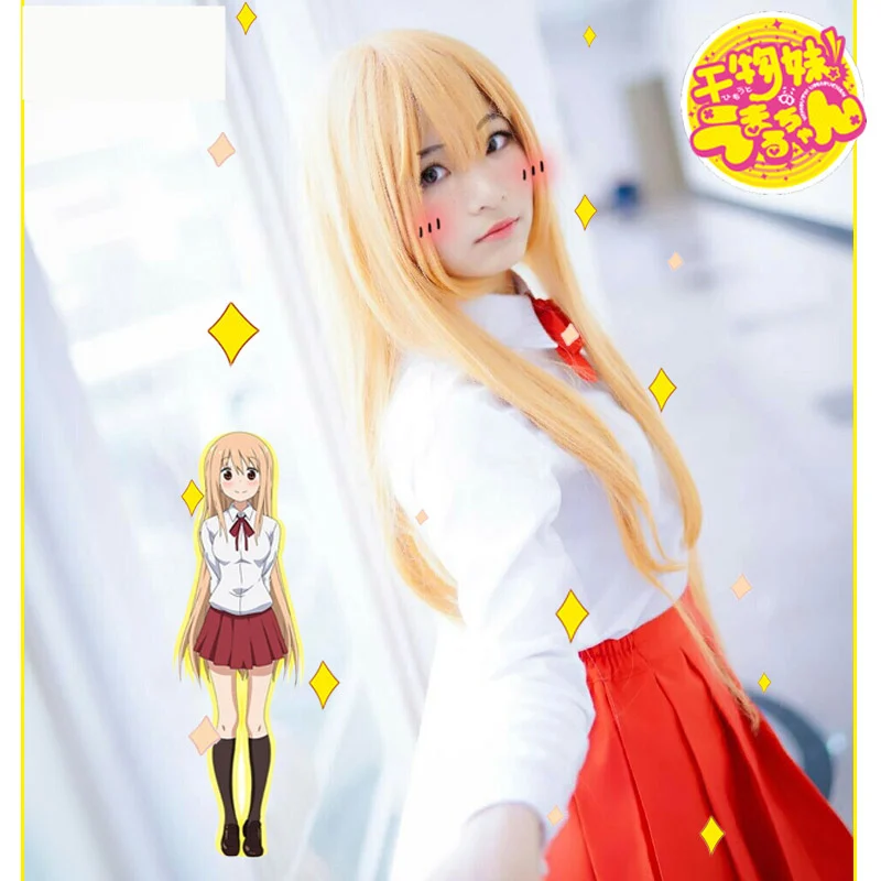 Himouto! Umaru-chan Doma Umaru Nanan Ebina Косплей Костюм женский S-XL платье для девочек галстук-бант рубашка юбка чулки парик