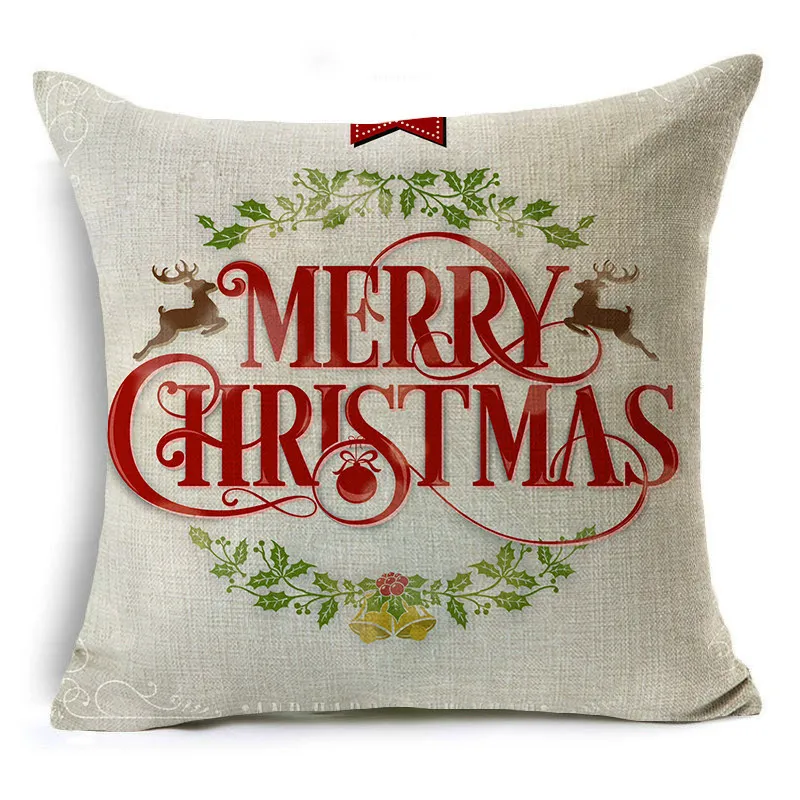 45x45 см, новогодний, рождественский подарок, чехол для подушки с рисунком лося и буквами, наволочка для дивана/автомобиля/кровати, поясная наволочка, декоративная наволочка для дома - Цвет: 5