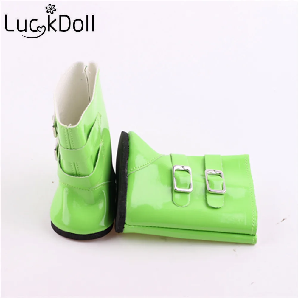 LUCKDOLL 7 пар сплошной цвет дождь BootsFit 18 дюймов Американский 43 см Кукла Одежда Аксессуары для девочек поколение подарок на день рождения - Цвет: B870