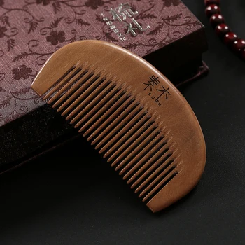

Wood Small Wooden Portable Bag Mini- Pocket Natural Peach Massage Comb S09-1