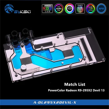 

Bykski A-DL295X2DEVIL-X Full Cove GPU Water Block For VGA PowerColor Radeon R9-295X2 Devil 13 Graphics Card Cooler