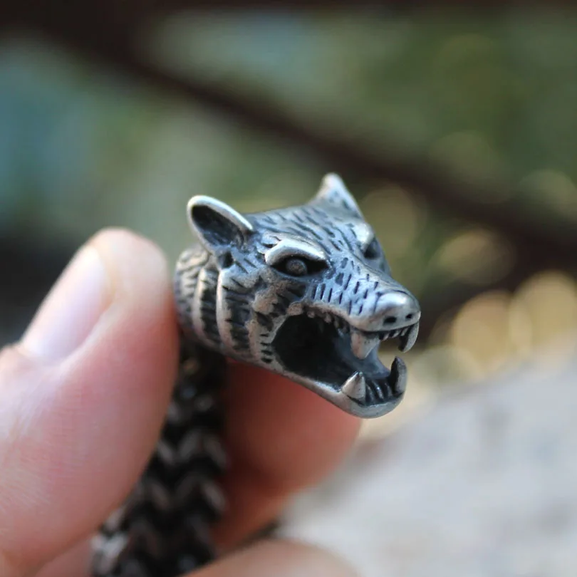 316L браслет из нержавеющей стали Панк из титановой стали черного цвета Викинги волк браслеты и браслеты мужские Мальчики браслет цепочка Скандинавская Европа