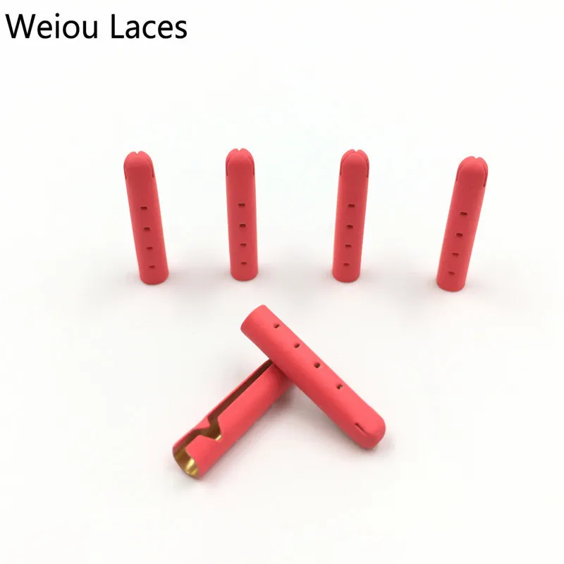 Weiou 4 шт. 1 Набор 3,8x22 мм Роскошные флуоресцентные красные модные матовые металлические аглеты для шнурков DIY комплекты кроссовок с цилиндрической головкой