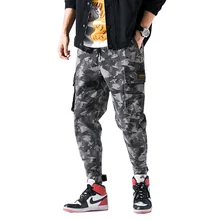 2018 New Autumn Track Men Tooling Trousers Male Streetwear Joggers multi-pocket Casual Army Green Camouflage Tactical Pants