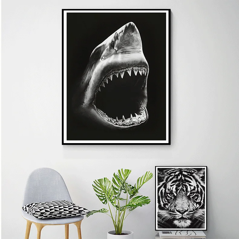

HD Photography Cheetah Shark Canvas Art Wild Animals Poster And Print Paintings On The Wall For Living Room Cuadros Decoracion