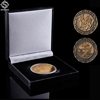 

U.S Navy Shellback Crossing The Line American Navy US Challenge Collectible Coin W/ Luxury Box Display Holder