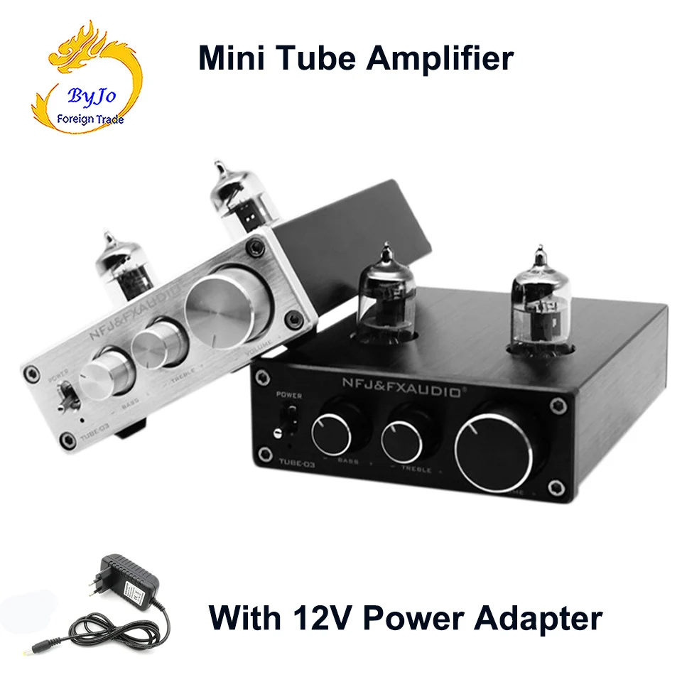 FX-Audio TUBE-01 and TUBE-03 мини-ламповый предусилитель усилитель Hi-Fi предусилитель Регулировка высоких частот с 12В вилкой питания