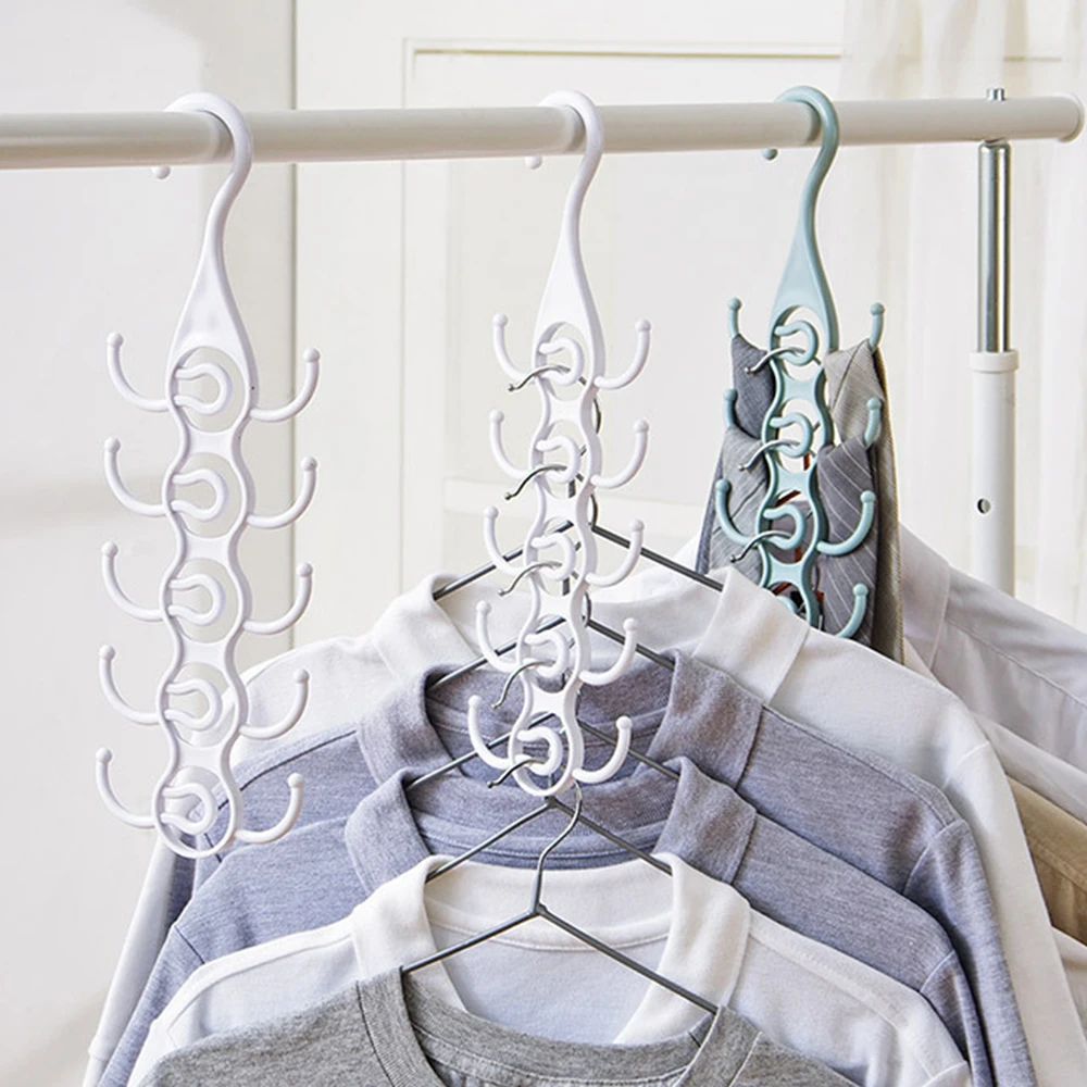 

1PC Multifunction Plastic Clothes Hangers Storage Racks Clothes Drying Rack Wardrobe Scarf Clothes Hangers Organizer Holders
