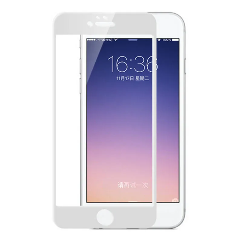 Защитная пленка для iPhone 7 8 plus 6 3D изогнутый край Полное покрытие защита экрана закаленное стекло на iPhone8 6s 7 Plus HD glas - Цвет: white
