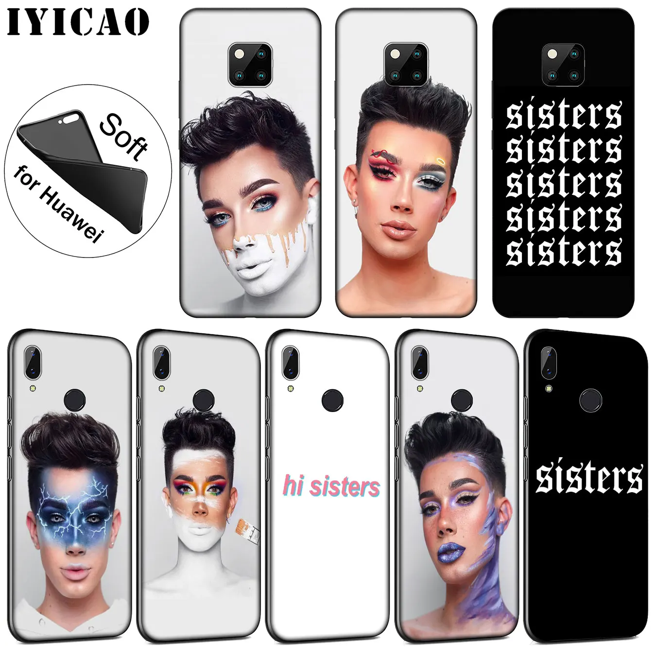 IYICAO James Charles X пустой холщовый мягкий чехол для телефона Huawei Mate 30 20 10 Pro Nova 5I 5T 5 4 4E 3i 3
