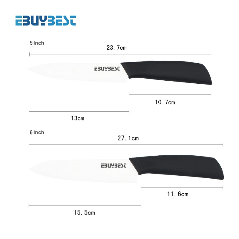 Керамический нож, циркониевый кухонный нож, кухонный набор " 4" " 6" дюймов+ Овощечистка+ крышки, белое лезвие, ABS ручка, нож для очистки овощей, 6 цветов