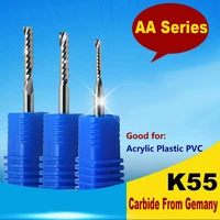 cnc קאטר 3.175mm 1 פיסות הנתב חליל ספירלה CNC טחנת סוף MDF Fresa כרסום קאטר סדרת AA AAA אקריליק נחושת אלומיניום נחושת פרייזר (4)