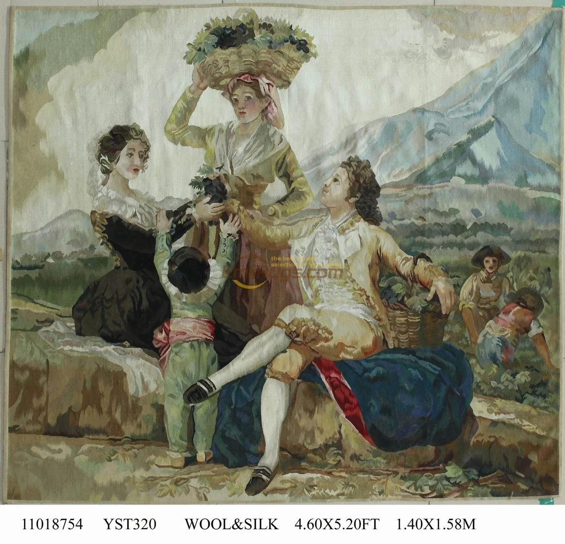 

Antique French Wool 19th Century Aubusson Tapestry Fashionable Household Decorates Circular Yellow Halloween Decoration